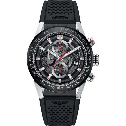 Tag Heuer Carrera Black Dial Automatic Chronograph Men's Watch CAR201V-FT6046